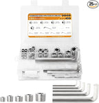 GASHER 25PCS Stainless Steel Internal Hex Thread Socket Pipe Plug Fitting 1/8" 1/4" 3/8" 1/2" 3/4" NPT Male