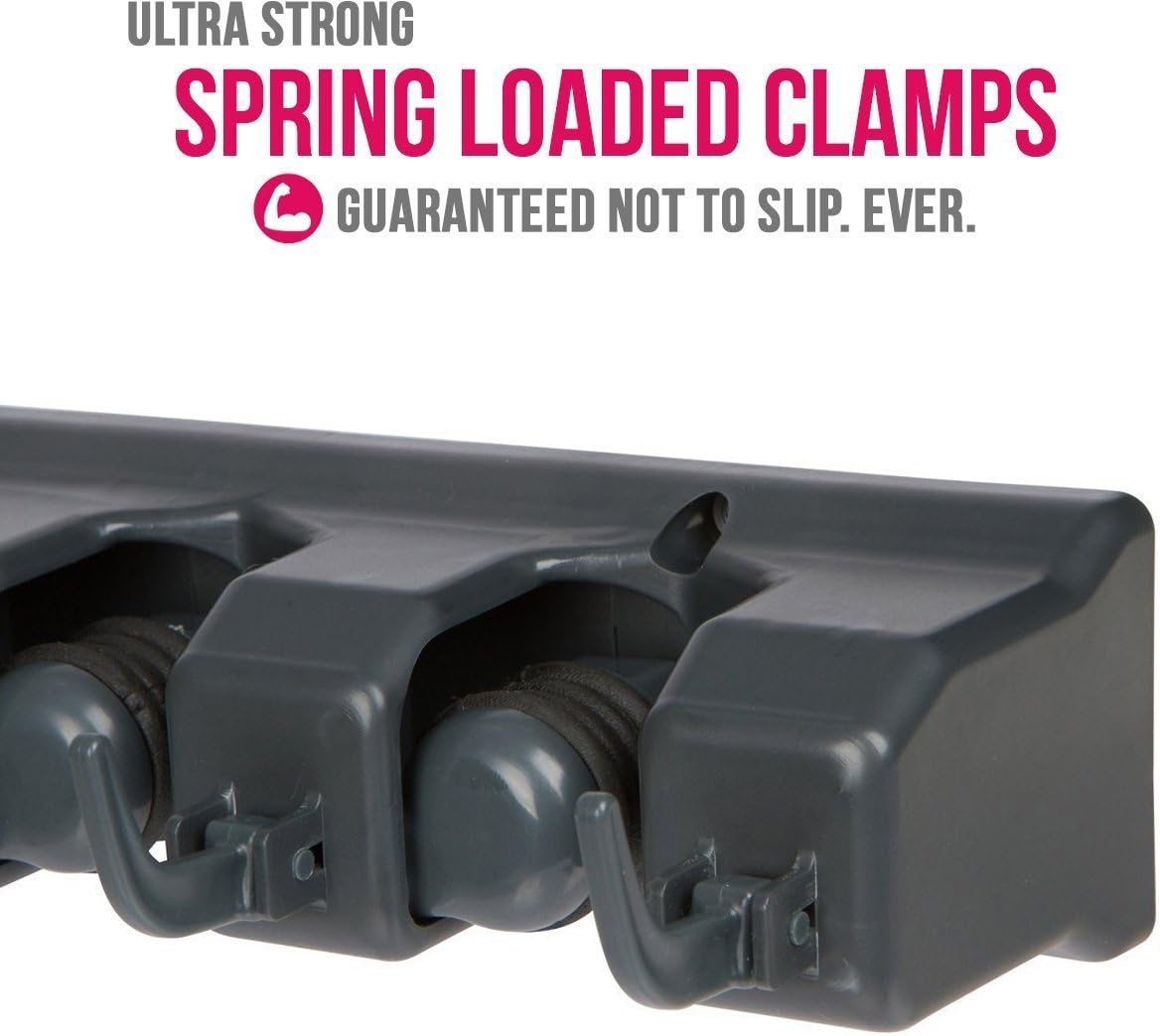 EXTRA GRIP Mop & Broom Holder Wall Mount - Wall Hanging Garden Tool & Utility Closet Organizer, Mop & Broom Hook, Broom Hanger Wall Mount, Mop Broom Organizer, Wall Mounted Broom Rack Mop Storage