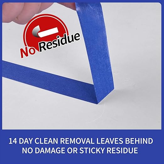ADHES Blue Painters Tape Blue Tape Painting Tape for Walls,UV Anti,14 Days Clean Remove,0.94nch x 60yard,36Rolls