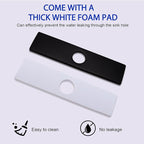 Faucet Deck Plate, Sink Hole Cover,Stainless Steel Long Rectangle 10 Inch Plate Escutcheon for 1 or 3 Hole Bathroom or Kitchen Sink Matte Black