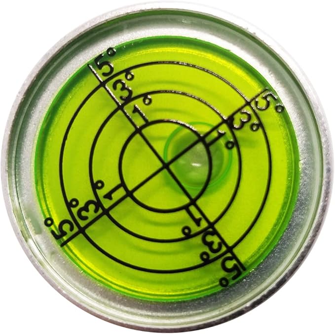 Aluminium High Precision Horizontal Leveler Bead Bubble Level Tool Circle Round Diameter 1.2 Inch 30mm (Silver,Green)