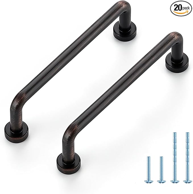 JOY DECOR Cabinet Pulls – 3-3/4 Inch Hole Center, Oil Rubbed Bronze, 20 Pack, Zinc Alloy Cabinet Handles for Drawers & Cupboard – Vintage Style Hardware for Kitchen, Bathroom, Dresser