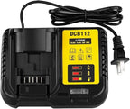 DCB112 20V MAX Battery Charger Replacement for Dewalt Battery Charger, Compatible with Dewalt 12V-20V Battery(Black)