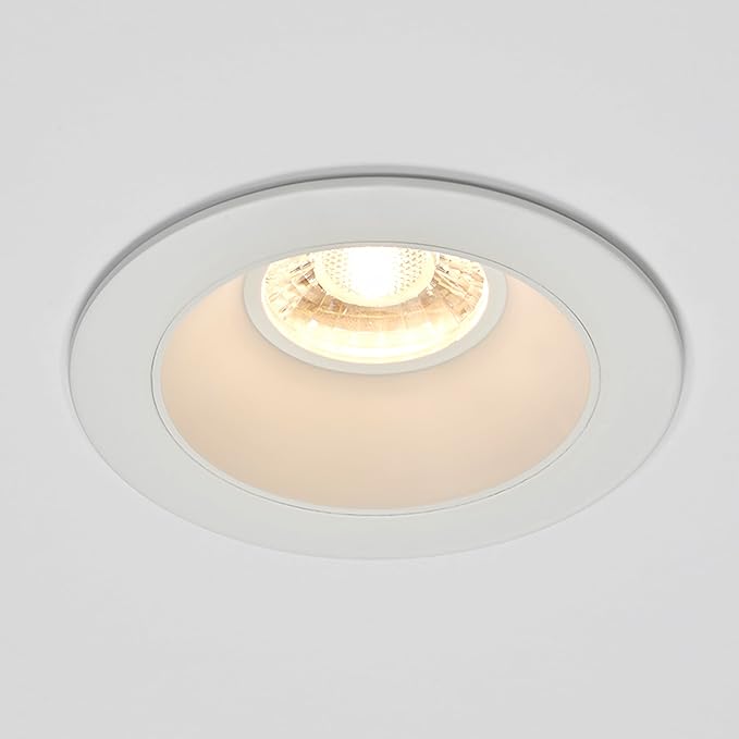 Maxxima 4 in. Ultra-Thin Recessed Anti-Glare LED Downlight Canless IC Rated 1200 Lumens 5 Color Temperature Selectable 2700K/3000K/3500K/4000K/5000K Dimmable White Trim, 90 CRI, Junction Box Included