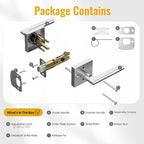 HOSOM Privacy Door Handles for Bedroom and Bathroom, Door Handle Interior Door Levers Keyless Reversible Square Door Locks, Satin Nickel, 1 Pack