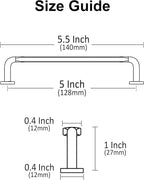 Alzassbg 10 Pack Champagne Bronze Cabinet Handles, 5 Inch(128mm) Hole Centers Arch Modern Cabinet Pulls Kitchen Cabinets Hardware for Cabinets and Drawers AL3503TGP