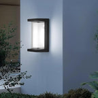 24W LED Outdoor Wall Lights 3 Color Exterior Wall Sconce Outside Light Fixtures Exterior Porch Wall Lighting with Double Shade, Modern Matte Black Wall Lamps for Patio Front Door Entryway, 1-Pack