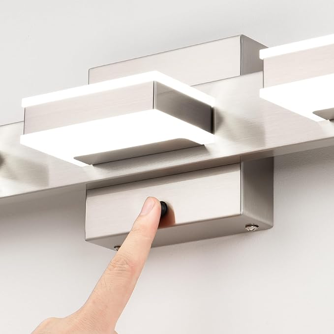 mirrea 32" Brushed Nickel Vanity Lights for Bathroom 5 Light Vanity Lighting Fixtures for Mirror 3 CCT Adjustable LED Vanity Light