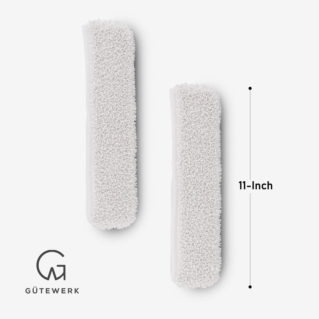 GÜTEWERK 2× Microfibre Cloths – Accessory for 11" Squeegee – Lint-Free, Streak-Free Cleaning for Car, Home, Kitchen, Windows & Glass – Cloths Only, Squeegee NOT Included