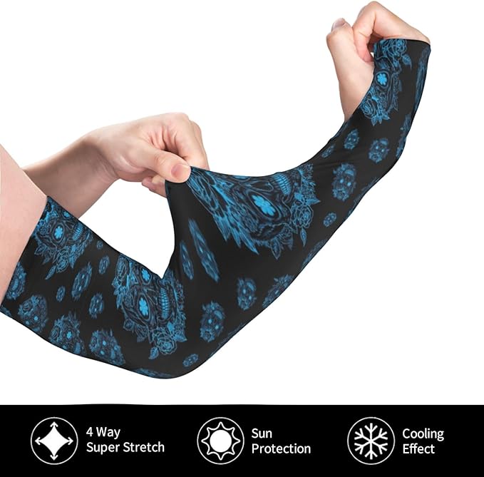 Men Women Anti-Slip Cooling Arm Sleeves Comfortable Sunshade for Summer Sports