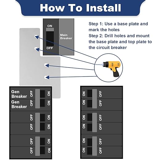 Generator Interlock Kit for Eaton Cutler Hammer 150-200 Amp Panels, 2 1/4" Inch Breaker Spacing, Safe & Easy Home Generator Connection (CH-5)