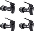 Replacement Cooler Faucet Water Bottle Jug, BPA-Free Plastic Spigot Spout Beverage Lever Pour Dispenser Valve, Crock Tap (4 Black)