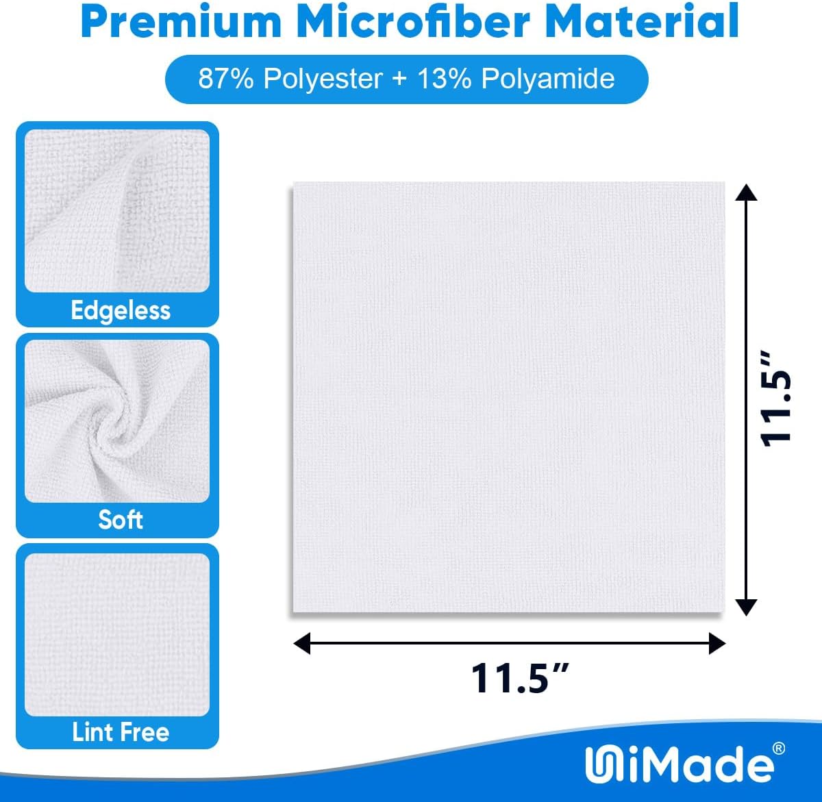 Shop Towel Rags, 10 Pack Reusable Shop Rags Bulk Microfiber Cleaning Cloth Lint Free Cleaning Towels for Car Kitchen Automotive Bar Mechanic Restaurant Garage, 11.5"x 11.5", White