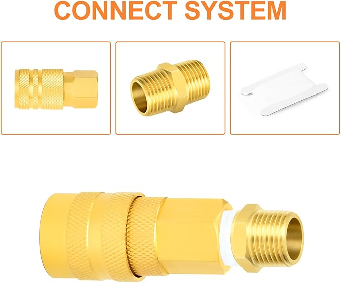 GASHER 5PC Brass Pipe Fitting, Reducing Hex Nipple, 1/2-Inch Male Pipe x 1/2-Inch Male Pipe