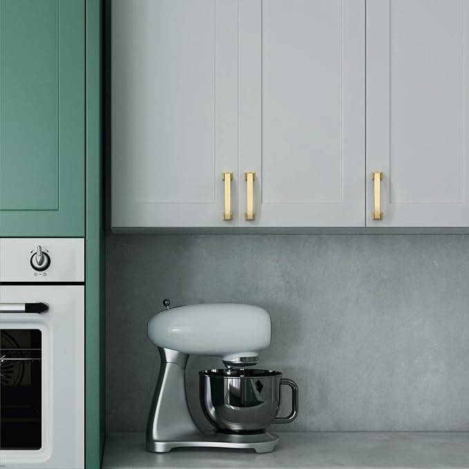Asidrama 10 Pack 3.75 Inch(96mm) Brushed Gold Kitchen Cabinet Handles, Cabinet Pulls Kitchen Cabinet Hardware for Cupboard Drawer Pulls