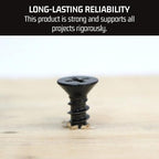 Bolt Dropper #6 x 1/2 Inch Wood Screws, Pack of 100 - Black Xylan Coated Stainless Steel Flat Head Phillips Screw - Corrosion Resistant for Wood, Drywall Applications, and Outdoor Use