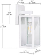 GRUENLICH Dusk to Dawn Large Outdoor Wall Lantern, Wall Sconce as Porch Lighting Fixture, E26 Base Max 60W, Metal Housing with Glass Shade (White, 2-Pack)