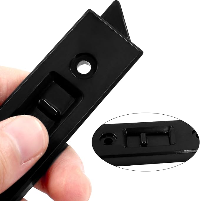 Window Latch Locks Replacement Window Parts and Hardware, Plastic Spring Loaded Sliding Window Tilt Latch for Home Window Accessories, Pack of 4 (Black)