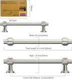 Amerdeco 10 Pack Brushed Satin Nickel Cabinet Pulls 5 Inch(128mm) Hole Center Drawer Pulls Cabinet Hardware Kitchen Cabinet Handles for Bathroom Dresser Pulls ZH0069