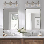 ANDY STAR 3 Light Bathroom Vanity Lights, Modern Wall Sconces Lighting, Silver Bathroom Lights with Clear Glass Shades, Bath Wall Lights Wall Lamp for Mirror, Living Room, Kitchen, Hallway