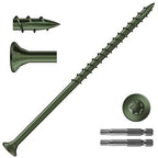 #10 x 4 Inch Deck Screws (102Pcs) 2lb. Exterior Wood Screws. Carbon Steel, Green, Flat Head, Rust Resistant epoxy Coated, with T25 Star Bit