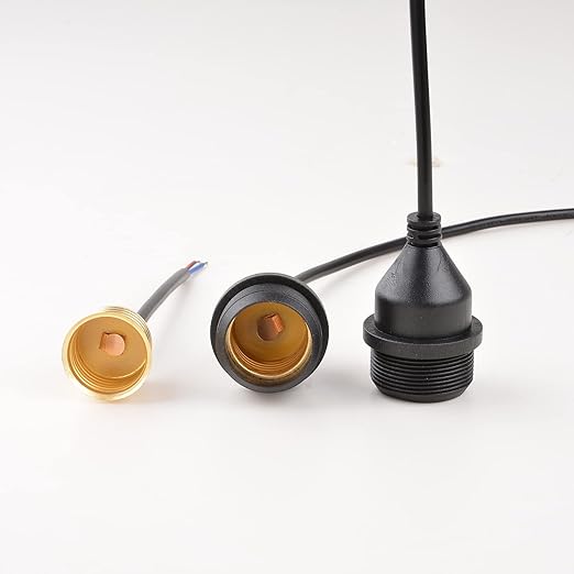 Light Socket with Cord Outdoor Light Socket Wire with E26/E27 Socket Light Bulb Socket with Cord Temporary Construction Lighting Waterproof Socket Corded (6 Pack) 1Foot 20Awg Ma6009