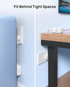 TROND 360° Rotating Flat Plug Outlet Extender Surge Protector with 6 Inch Cable, Small Rotatable Extension Cord, 900 Joules, 3 Way Plug, 15A, Compact for Indoor Home Office Travel Dorm Room, White