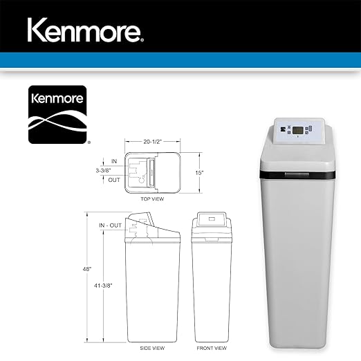 Kenmore 420 Water Softener System – 40,000 Grain Capacity with Salt Saving Technology – Whole Home Hard Water & Iron Reduction – Compact, Easy Install