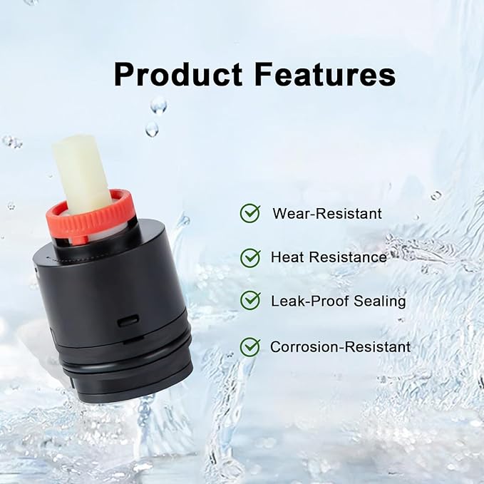 Shower Cartridge Replacement for Tub/Shower Faucet Mixer Valve and Ceramic Single Lever Valve Compatible with SRSUNRISE 3.07" H X 1.57" W Replace#: N40HKC