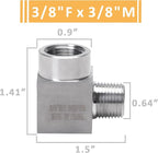 90 Degree Street Elbow - 3/8" NPT Male to 3/8" NPT Female Stainless Steel 304 Heavy Duty Forged Square Barstock Street Elbow Adapter Pipe Fitting (pack of 5)