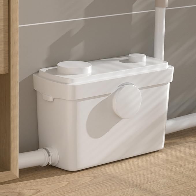 Macerating Pump for Basement Upflush, 750W, 9600 L/h Flow, 36 ft/11 m Head, Macerator Sewerage Sump Pump with 3 Water Inlets for Toilet, Basement, Sink, Shower, Bathtub Waste Water Disposal