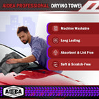 AIDEA Microfiber Towels for Cars-2PK, Large Professional Car Drying Towel, Scratch-Free & Absorbent Drying Towel for Cars, SUVs, RVs, Trucks, and Boats, 24inx 31in, Grey