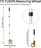 Rolling Measuring Wheel in Feet, Digital Measuring Wheel for Construction, Walking Measuring Wheel, Measure Wheel with Tape Measure and Level Ruler, One Key to Reset, 4 Inch, Up to 9999Ft
