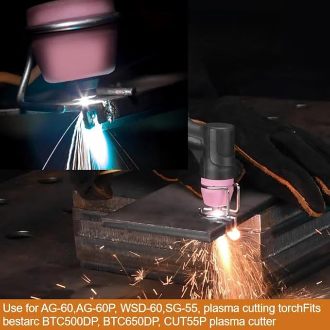 AG-60 Plasma Cutter Torch Consumables, SG-55 AG-60 WSD-60 Plasma Cutter Accessories for CUT55/CUT55PRO, 26Pcs