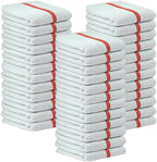 Bar Mop Red Stripe 6 lbs 16x19 Pack of 36, 100% Cotton Double Stitched Route Ready Absorbent Kitchen Towel Dish Towel and Dishcloths Towel Sets Washcloth Kitchen Towels