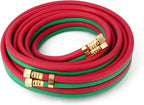 TAISHER 1/4" x 25FT Oxygen Acetylene Twin Hose With 9/16"-18 B fittings Welding Cutting Torch，Grade T
