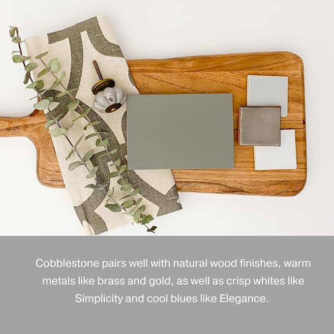 Country Chic All-in-One Chalk Paint for Furniture, Cabinets, Home Decor, Eco-Friendly, Matte Finish, Built-In Primer & Top Coat for Wood, Metal - No Wax Needed (Cobblestone (Grey), Sample (4 oz)) -