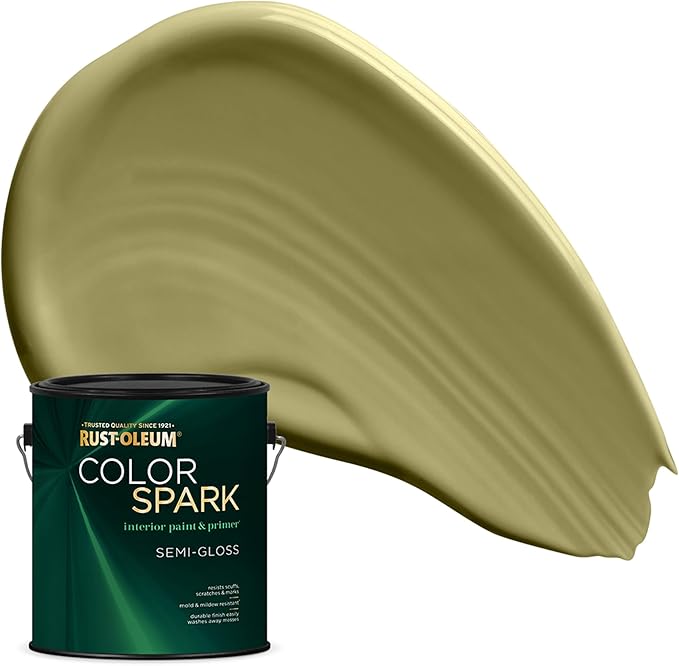 Rust-Oleum Color Spark Interior Paint and Primer in One, Semi-Gloss, Wasabi Root, 1 Gallon
