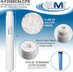 APPLIED MEMBRANES INC pH Neutralization Water Filter Cartridge | Calcite Filter to Raise Alkalinity of Low pH Water | 20" Standard Size Fits 20” Standard Filter Housing | H-F2520CALCITE (20" Standard)