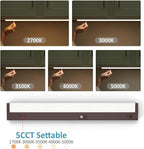 LED Under Cabinet Lighting Motion Sensored Hardwired with Built-in Dimmer, 24 Inch 12W Dimmable 5 Color 2700/3000/3500/4000/5000K, Linkable Eyes Care for Kitchen, Counter, ETL Listed, Bronze