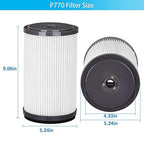 2 Pack Replacement Vacuum Filters for Ryobi P770 18V ONE+ Cordless Wet/Dry Vacuum Cleaner, Compatible with Filter # 313052002