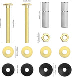 2 PCS M8 Universal Toilet Tank Bolts Replacement, Heavy Duty Stainless Steel Toilet Tank to Bowl Bolt Kit with Rubber Washers Gasket and Extra Long Downlock Nuts, Non-Slip Washers-Double Nut Design