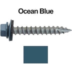 #14 Metal ROOFING SCREWS (250) Screws x 1-1/2" OCEAN BLUE Hex Head Sheet Metal Roof Screw. Self starting/tapping metal to wood sheet metal siding screws - EPDM washer. for corrugated roofing