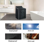 Ericlin 2Pack Washer and Dryer Covers,Top Load Washing Machine Cover Laundry Dryer Protect Cover Dustproof Waterproof Zipper Design for Easy Use Fit for Most Front-loading Machine(W29D28H43in) (Black)