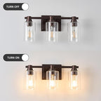 3 Lights Bathroom Lighting Fixtures Over Mirror Oil Rubbed Bronze Bathroom Vanity Light Fixture Farmhouse Vanity Light Vintage for Bedroom Living Room Hallway