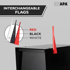 Ilyapa Large Mailbox Post Mount, Corrosion Resistant Powder Coated Black Mailbox, Modern Steel Design Mailboxes for Outside with Recessed Magnetic Close Door