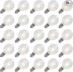 GOOTHY G40 Replacement Bulbs, 120V 5W Incandescent Light Bulbs, E12 Candelabra Base, 1.5 Inch Clear Globe Replacement Light Bulbs for Indoor Outdoor String Lights, Warm White -25 Pack