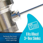 3.5-inch Sink Drain Waste Drain Valve with Lever Handle, Fits Commercial Sink Style Drains, Controls Sink Drain Stopper, Must-Have Sink Repair Kit - Reducer not included