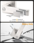 Gobrico Pack of 6 Square Door Handles Levers, Bedroom and Bathroom Privacy Locks Satin Nickel Finished, Keyless Interior Door Locksets Door Knobs