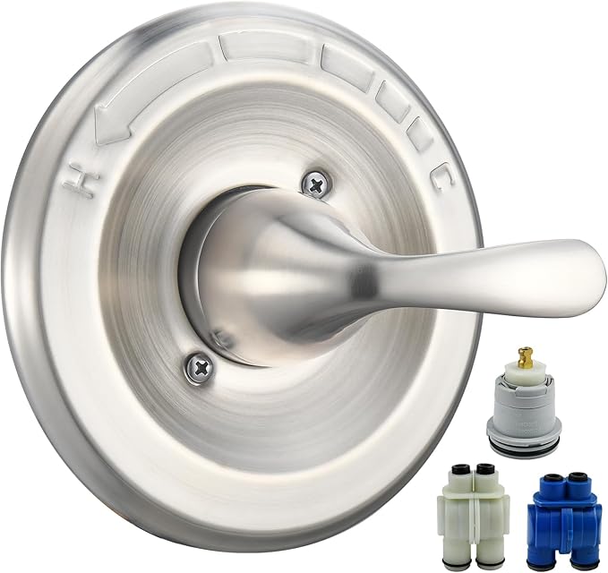Replacement for Delta Classic 13 Series Single-Function Trim Kit, T13020-SS Brushed Nickel Shower Handle, Fit Delta Shower Valve R10000 Series (2 Style of Cartridge Included)